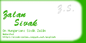 zalan sivak business card