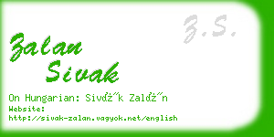 zalan sivak business card